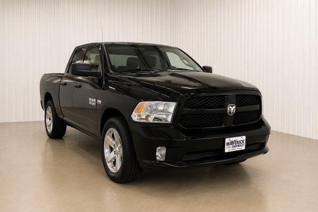 2017 RAM 1500 Express in Brilliant Black Crystal Pearlcoat — front three-quarter view