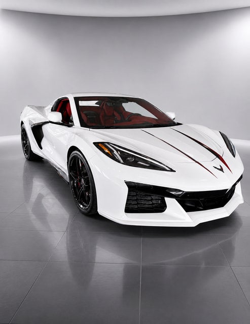 2025 Chevrolet Corvette E-Ray 3LZ in Arctic White — front three-quarter view